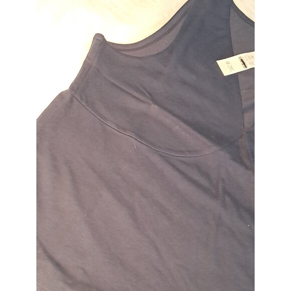 J. Crew Stretch Cotton Blend V-neck Top Navy Blue Sleeveless CI024 Size L NWT - Picture 5 of 8